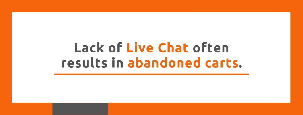 Lack of Live Chat often results in abandoned carts. - Replyco