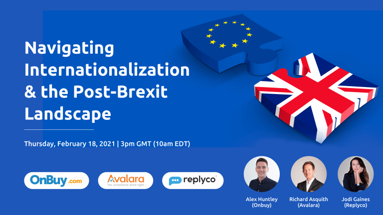 Webinar to learn about Brexit with OnBuy, Avalara and Replyco
