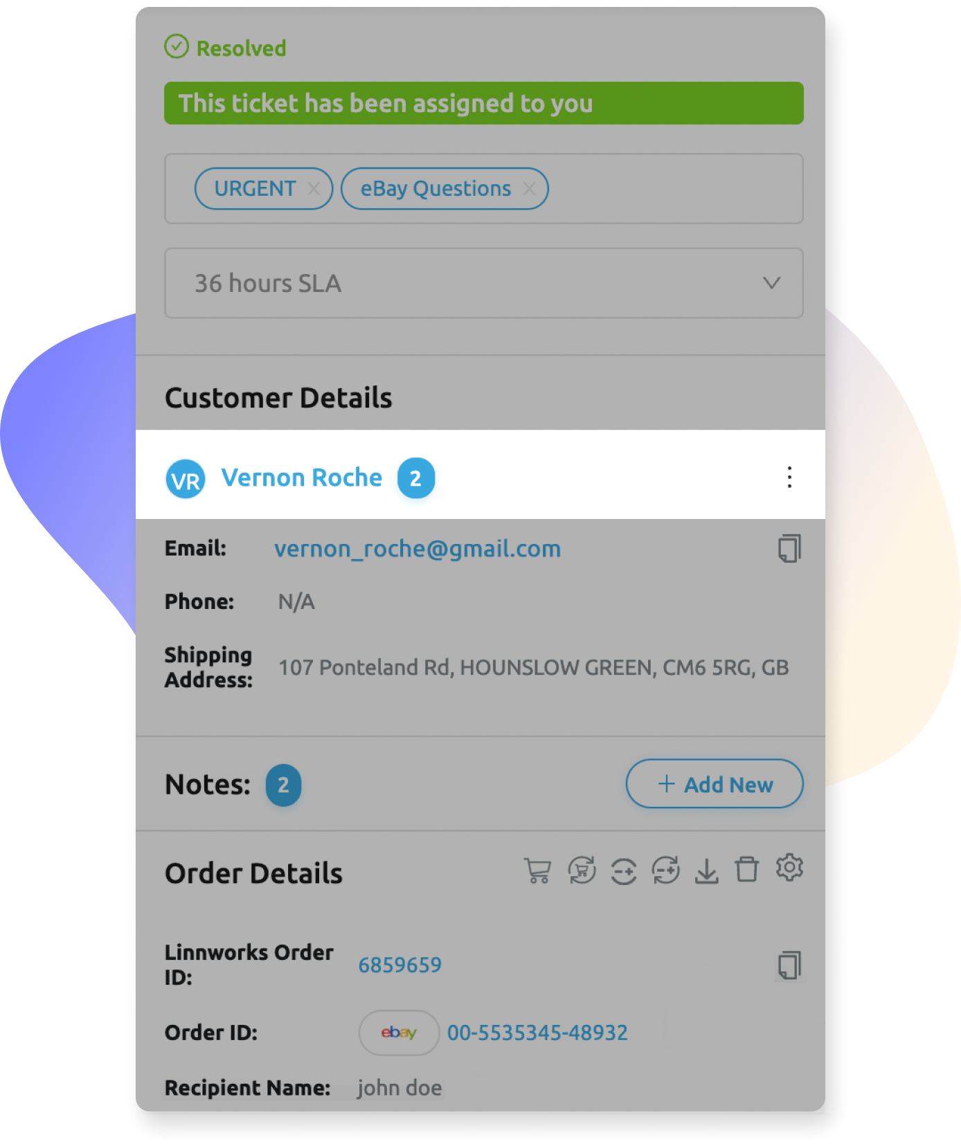 Replyco Helpdesk for eCommerce View complete customer order and message history